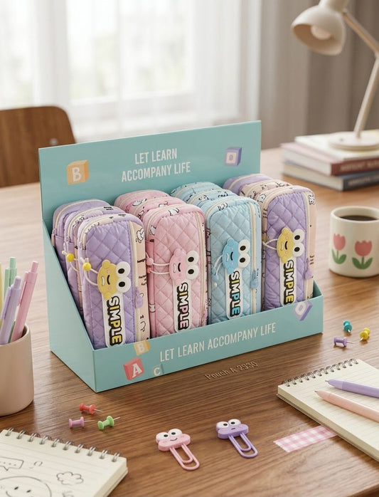 Quilted fabric Pencil Pouch