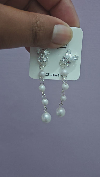 Pair Of Elegant Artificial Drop Earrings Collection – Shimmering Heart & Classic Pearl Duos